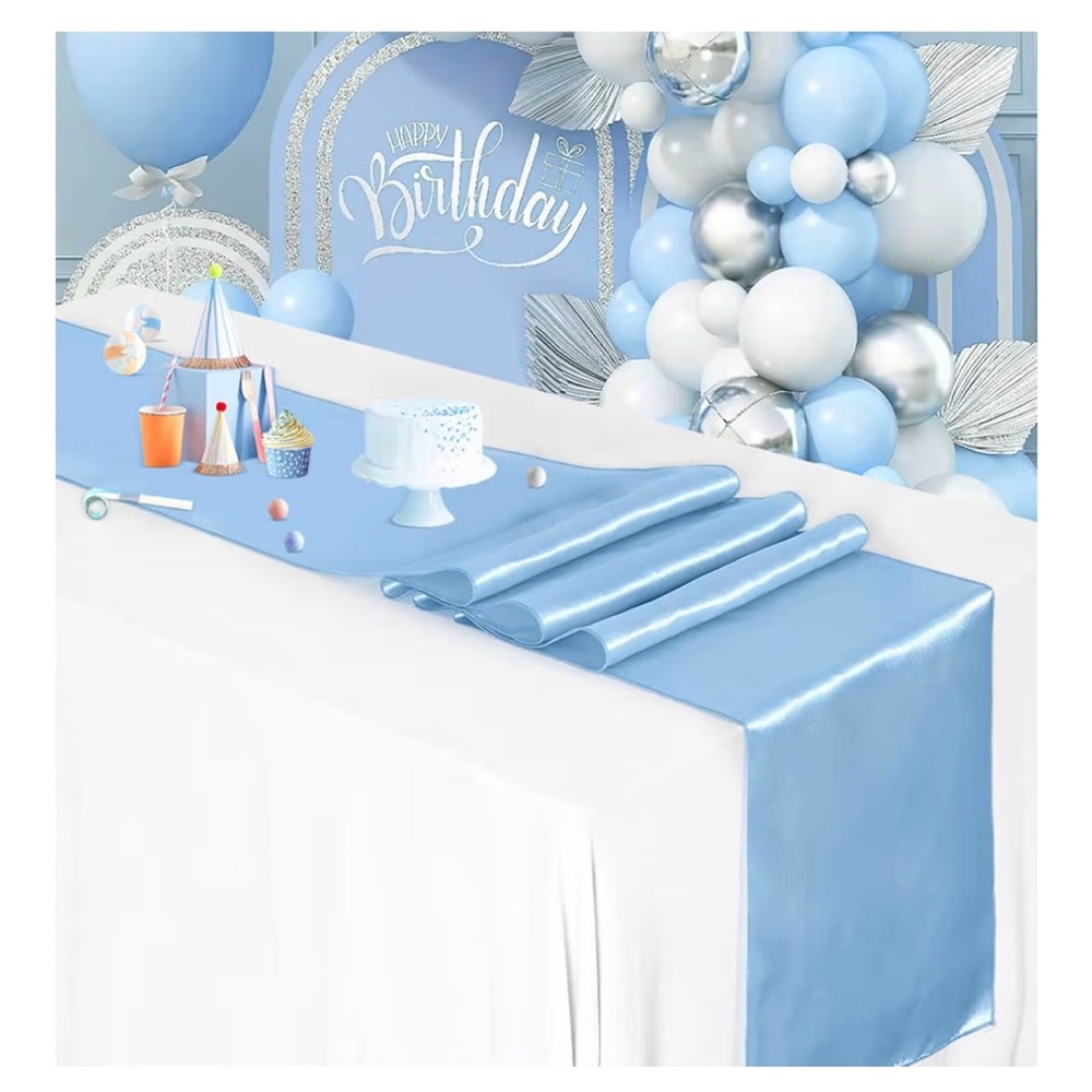 Baby Blue Satin Table Runners (bundle of 4)